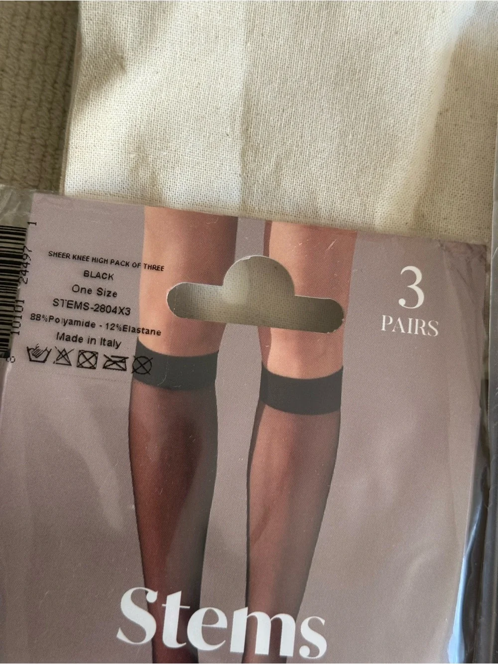 Stems Avery Microfiber Tights Bundle Black Brown & Essential Sheer Knee Socks